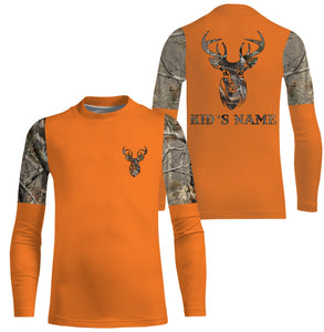 Deer buck whitetails camouflage orange custom name all over print shirts personalized gift FSD3465