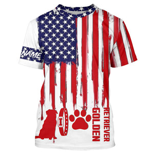 Patriotic American flag Dog T-shirt for Humans with many dog breeds to choose from FSD4144