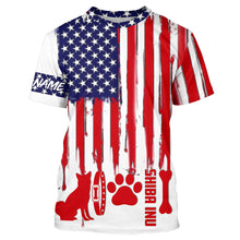 Load image into Gallery viewer, Patriotic American flag Dog T-shirt for Humans with many dog breeds to choose from FSD4144