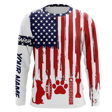 Load image into Gallery viewer, Patriotic American flag dog Shirts for Men Women with many dog breeds to choose from FSD4136