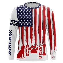 Load image into Gallery viewer, Patriotic American flag dog Shirts for Men Women with many dog breeds to choose from FSD4136