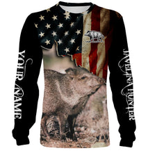 Load image into Gallery viewer, Javelina hunting US Flag custom Name 3D All over print Shirt Personalized Hunting gift FSD861