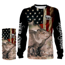 Load image into Gallery viewer, Javelina hunting US Flag custom Name 3D All over print Shirt Personalized Hunting gift FSD861