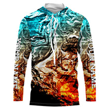 Load image into Gallery viewer, Custom Colorful Camo Long sleeve Fishing Shirts UV Protection, Men&#39;s Fishing apparel, Personalized gift FSD3250