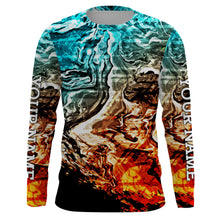 Load image into Gallery viewer, Custom Colorful Camo Long sleeve Fishing Shirts UV Protection, Men&#39;s Fishing apparel, Personalized gift FSD3250