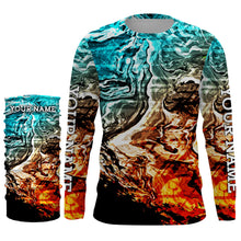 Load image into Gallery viewer, Custom Colorful Camo Long sleeve Fishing Shirts UV Protection, Men&#39;s Fishing apparel, Personalized gift FSD3250