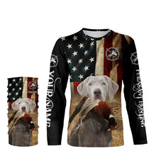 Load image into Gallery viewer, Silver Labrador Retriever Pheasant Hunting Dogs custom American flag Shirts, Hunting gifts FSD3874