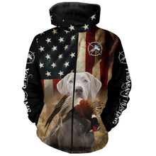 Load image into Gallery viewer, Silver Labrador Retriever Pheasant Hunting Dogs custom American flag Shirts, Hunting gifts FSD3874