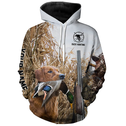 Duck hunting with Dog Golden Retriever Custom Name 3D All over print Shirts, Duck hunting gifts FSD4025