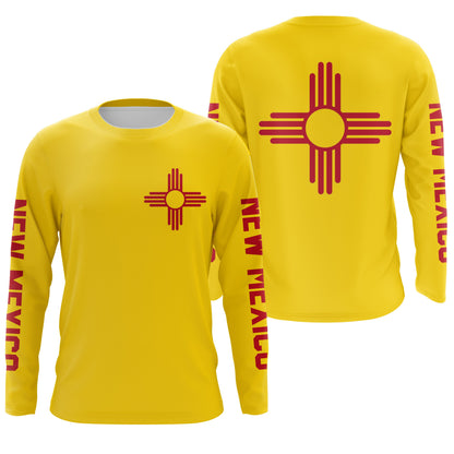 New Mexico Zia symbol custom UV protection Shirt, New Mexico flag Tee shirt Long sleeve for Men Women FSD3593