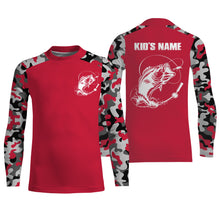 Load image into Gallery viewer, Custom Name Bass Fishing Camouflage Red Performance Fishing Shirt, Bass Fishing Jerseys FSD2867