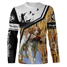 Load image into Gallery viewer, Best Brittany Pheasant Hunting dog Personalized Name T-shirt, Hoodie, Long sleeves shirt FSD4116