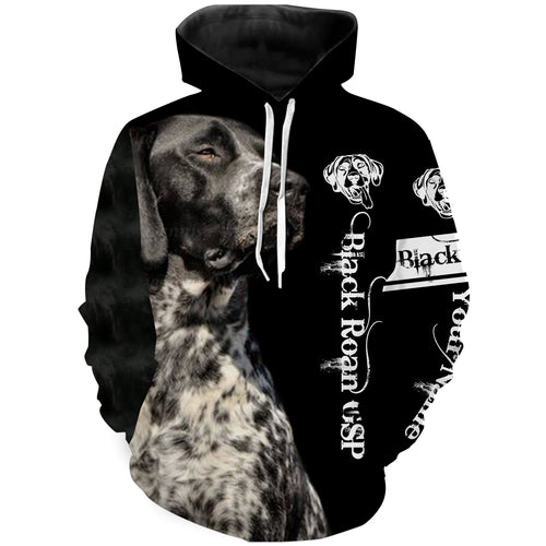 GSP Black roan German Shorthaired Pointer Custom Name 3D All Over Printed Shirts, Hoodie, T-shirt Pointer Dog Gifts for Dog Lovers FSD2702