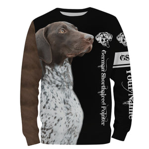 German Shorthaired Pointer Custom Name 3D All Over Printed Shirts, Hoodie, T-shirt GSP Dog Gifts for Dog Lovers FSD2703