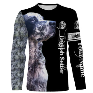 English Setter Custom Name 3D All Over Printed Shirts, Hoodie, T-shirt Setter Dog Gifts for Dog Lovers FSD2704