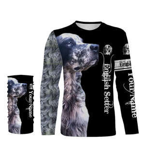 English Setter Custom Name 3D All Over Printed Shirts, Hoodie, T-shirt Setter Dog Gifts for Dog Lovers FSD2704