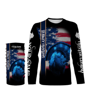 Turkey Hunting American flag Custom Name 3D All over print Shirts, USA 4th of July hunting gifts FSD3718