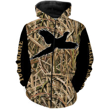 Load image into Gallery viewer, Pheasant hunting camo custom name 3D all over printed Hoodie, Long sleeve shirts Personalized hunting gift FSD2357