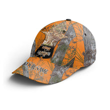 Load image into Gallery viewer, Rabbit hunting Orange camo Custom Name hunting hat, Adjustable Unisex Hunting Baseball hat FSD3488