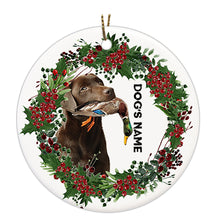 Load image into Gallery viewer, Chocolate Lab Duck hunting ceramic Ornament Christmas Duck hunting gifts FSD3491 D06