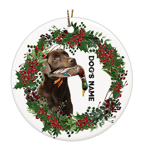 Chocolate Lab Duck hunting ceramic Ornament Christmas Duck hunting gifts FSD3491 D06