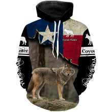 Load image into Gallery viewer, Coyote Hunting Texas flag Custom Name 3D All over print Shirts - Personalized Coyote Hunting gifts FSD3056