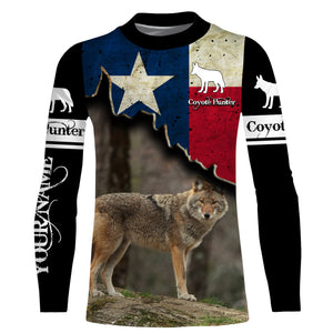 Coyote Hunting Texas flag Custom Name 3D All over print Shirts - Personalized Coyote Hunting gifts FSD3056