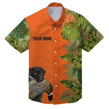 Load image into Gallery viewer, Custom Name Tropical Leaves Hawaiian Shirts With Many Hunting Dog Breeds to Choose, Personalized Gifts FSD4182