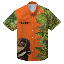 Load image into Gallery viewer, Custom Name Tropical Leaves Hawaiian Shirts With Many Hunting Dog Breeds to Choose, Personalized Gifts FSD4182