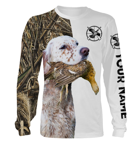 Grouse Hunting with English Setter custom Name All over print Shirts - Personalized hunting Gifts FSD2735
