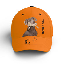 Load image into Gallery viewer, Bobwhite Quail Hunting Blaze Orange Custom name Hat for Men, Choose hunting dog breeds FSD4005