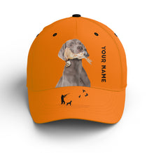 Load image into Gallery viewer, Bobwhite Quail Hunting Blaze Orange Custom name Hat for Men, Choose hunting dog breeds FSD4005