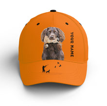 Load image into Gallery viewer, Bobwhite Quail Hunting Blaze Orange Custom name Hat for Men, Choose hunting dog breeds FSD4005