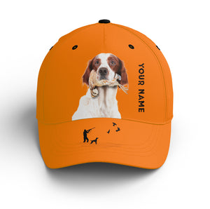 Bobwhite Quail Hunting Blaze Orange Custom name Hat for Men, Choose hunting dog breeds FSD4005