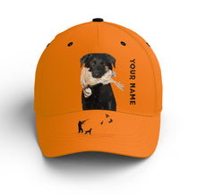 Load image into Gallery viewer, Bobwhite Quail Hunting Blaze Orange Custom name Hat for Men, Choose hunting dog breeds FSD4005