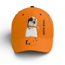 Load image into Gallery viewer, Bobwhite Quail Hunting Blaze Orange Custom name Hat for Men, Choose hunting dog breeds FSD4005