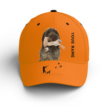 Load image into Gallery viewer, Bobwhite Quail Hunting Blaze Orange Custom name Hat for Men, Choose hunting dog breeds FSD4005