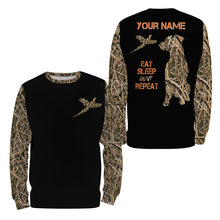 Load image into Gallery viewer, Pheasant Hunting Labrador Retriever dog &quot;Eat Sleep Hunt Repeat&quot; shirt, Bird dog Hunting gifts FSD3500