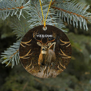 Deer hunting Christmas ornament custom name hunting christmas gifts FSD3505 D06