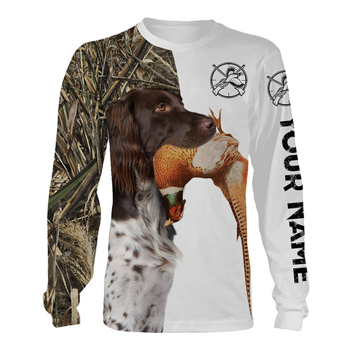 Pheasant Hunting With Dog Small Munsterlander Custom Name All Over Printed Shirts - Personalized Gifts FSD3632