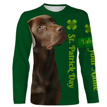 Load image into Gallery viewer, Dog St Patrick's day Shirts chocolate Labrador Retriever custom name All over printed T-shirt, Hoodie FSD3896