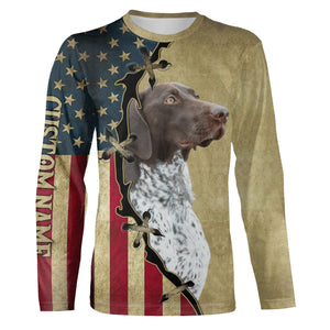 German Shorthaired Pointer American flag T-shirt, Hoodie, Long sleeve Shirt, custom Dog lover Shirt FSD3941