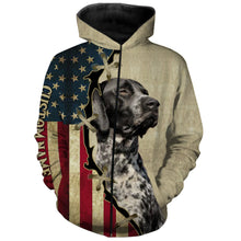 Load image into Gallery viewer, Black roan German Shorthaired Pointer American flag T-shirt, Hoodie - Custom Dog lover Shirt FSD3942