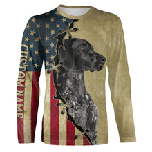 Load image into Gallery viewer, Black German Shorthaired Pointer American flag T-shirt, Hoodie - Custom Dog lover Shirt FSD3943