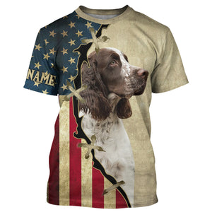 English Springer Spaniel American flag T-shirt, Hoodie, Long sleeve Shirt - Custom Dog lover Shirt FSD3946