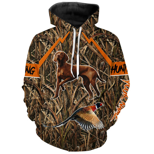 Vizsla Pheasant hunting dog camouflage custom Name Shirts for Hunter, Hunting Gifts FSD4154