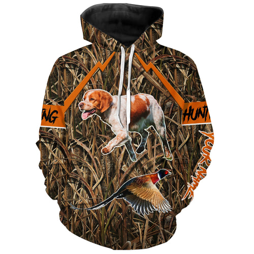 Brittany Pheasant hunting dog camouflage custom Name Shirts for Hunter, Hunting Gifts FSD4155