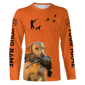 Yellow Lab Pheasant Hunting Clothes, best personalized Upland hunting clothes, hunting gifts FSD3901