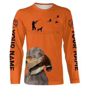 Weimaraner Dog Pheasant Hunting Clothes, best personalized Upland hunting Shirts, hunting gifts FSD3950