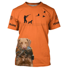 Load image into Gallery viewer, Chesapeake Bay Retriever Dog Pheasant Hunting Custom name Orange Shirts for Upland hunters FSD3954